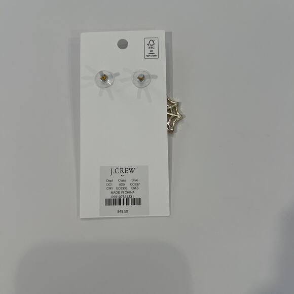 NWT J. Crew Gold Halloween Pavé Crystals Spiderweb Statement Earrings - Picture 6 of 6